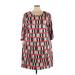 Triste Casual Dress - Shift Scoop Neck 3/4 sleeves: Red Dresses - Women's Size 3X Plus
