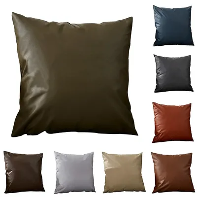 Imitation Leder Kissen Abdeckung 45x45cm Kissen Dekorative Kissen Wohnkultur Funda Cojin Sofa Image