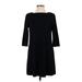 Giordano/Ladies Casual Dress - Shift Crew Neck 3/4 sleeves: Black Print Dresses - Women's Size 1
