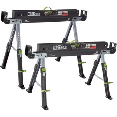 2x Sägebock 2.0 deluxe 9-fach höhenverstellbar Stahl bis 1300 kg Klappbock Arbeitsbock Werkbock Image