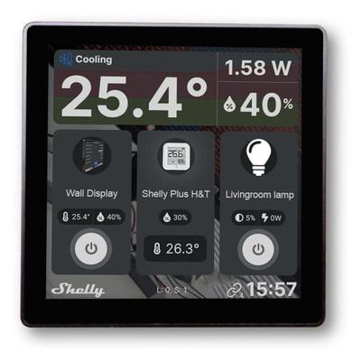 Shelly - WLAN-Schaltaktor Wall Display, Android, up, schwarz Image