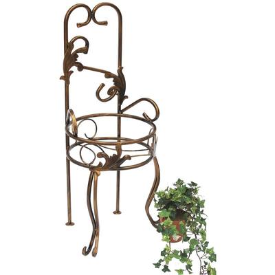 Blumenhocker Metall Bronze Gold 10-1105 Blumenständer Modern Pflanzenständer Pflanzenhocker