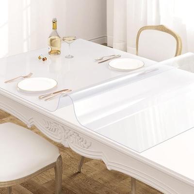 Woltu - 100x200 cm Transparent Tischfolie 1 mm Schutzfolie Folie Abgeschrägte Tischdecke aus pvc