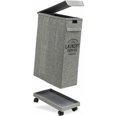 50L Wäschekorb mit Rollen - 20x40x60 Wäschesammler Schmal - Wäsche Nischenregal Image
