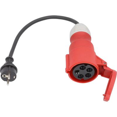 Cee Adapterkabel 0,3 m Schuko Stecker auf cee Kupplung 400 v 16 a 5-polig