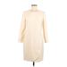 J.Crew Casual Dress - Shift: Ivory Solid Dresses - Women's Size 6