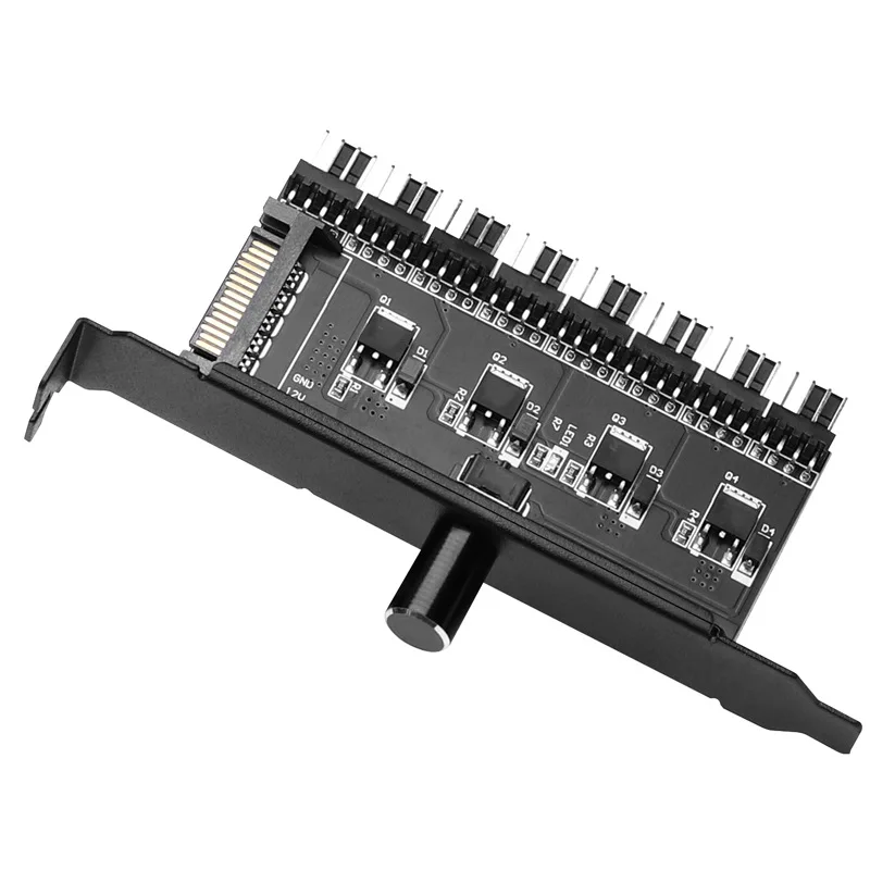 Angitu 8Ports 3-polige/4-polige PWM-Lüfter-Hub-Drehzahl regelung mit Sata/Ide-Molex-Netzteil-Lüfter adapter Image