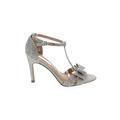 INC International Concepts Heels: Strappy Stilleto Formal Silver Shoes - Women's Size 6 - Open Toe