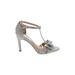 INC International Concepts Heels: Strappy Stilleto Formal Silver Shoes - Women's Size 6 - Open Toe