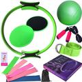 Ensemble de quatorze pièces de balle de yoga, anneau de fitness, pilates, plaque coulissante, anneau élastique en latex, ceinture d'extension, couverture de corde à sauter en caoutchouc