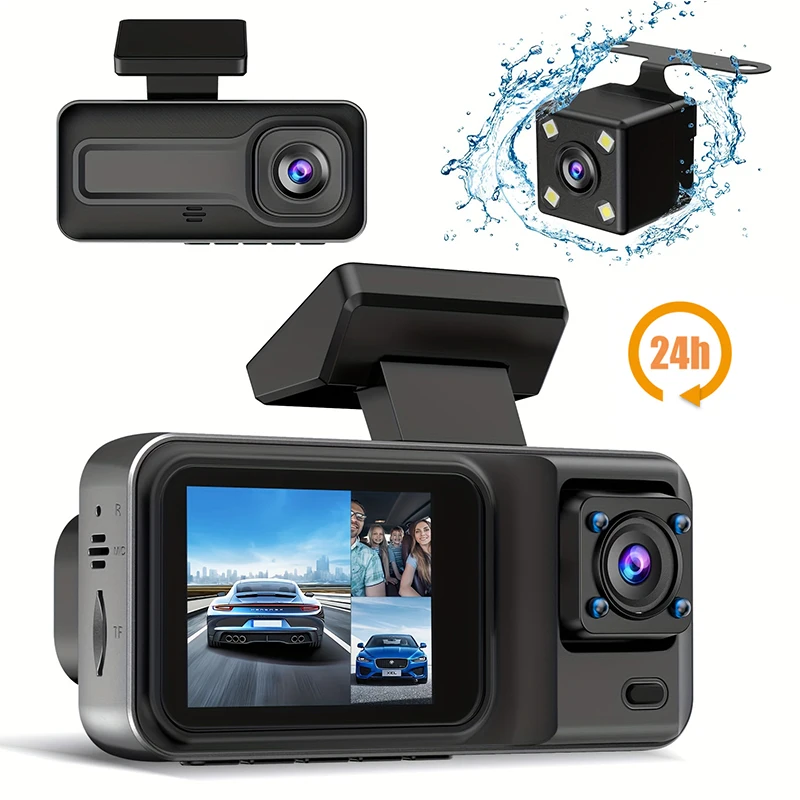 3-Kanal-Dashcam für Autos, Kamera, Black Box, 3Ch/2Ch 1080P, Videorecorder, Rückfahrkamera für Fahrzeug, Auto, DVR, Autozubehör Image
