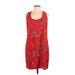 Old Navy Casual Dress: Red Floral Motif Dresses - Women's Size Large