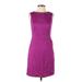 The Limited Casual Dress - Sheath High Neck Sleeveless: Purple Print Dresses - Women's Size 2