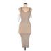 H&M Casual Dress - Midi V-Neck Sleeveless: Tan Solid Dresses - New - Women's Size Medium