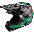 Troy Lee Designs SE4 Polyacrylite Carb MIPS Motocross Helm, schwarz-grün-silber, Größe XL