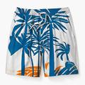 Herren-Boardshorts mit Kokosnussbaum-Aufdruck, Badeshorts, Hawaii-Shorts, Badehose, Kordelzug mit Netzfutter, elastische Taille, Urlaubs-Strandshorts