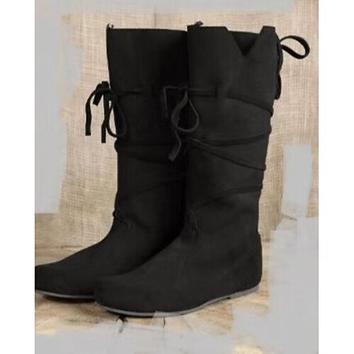 Retro Vintage mittelalterliche Renaissance-Schuhe, Pirat, Ritter, Ritter, Herren, Damen, Unisex, Halloween, Event/Party, Maskerade-Schuhe, ausgefallene mittelalterliche Stiefel Image
