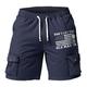 Act My Age Herren-Cargo-Shorts, leicht, mit mehreren Taschen, Kordelzug, elastischem Bund, Daliy Outdoor-Shorts