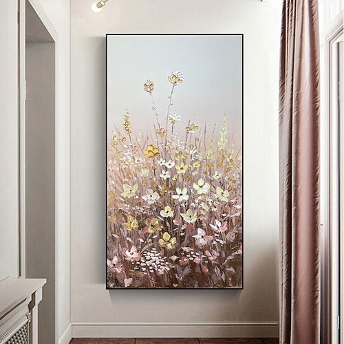 Mintura handgefertigte Blumen-Landschafts-Ölgemälde auf Leinwand, Wandkunst, Dekoration, moderne abstrakte Bilder für Heimdekoration, gerolltes, rahmenloses, ungedehntes Gemälde Image