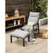 Pellebant Adjustable Reclining Lounge Chair with Ottoman Gray