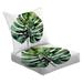 2-Piece Deep Seating Cushion Set Monstera house plant leaf Watercolor Outdoor Chair Solid Rectangle Patio Cushion Set