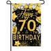 YCHII Happy 15th Birthday Garden Flag 15th Birthday Banner Black Gold Birthday Decoration for Yard Lawn Party Birhtday Gifts