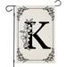 YCHII Monogram Letter K Garden Flags for Outside Classic Family Last Name Initial K Small Yard Flags for Outdoor Personalized Gift for Summer Farmhouse Double Sided