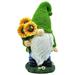 Garden Gnome Statue - Funny Gnome Decoration Hold Flower Resin Gnome Figurine Ornament For Patio Yard Porch Outdoor Decor