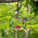 Datian Circular Hanging Hummingbird Feeder Outdoor Bird Feeder with Red Glass Bowl & Perch Metal Hummingbird Water Feeder Hummingbirds Feeder Hanging Birds Feeder Outdoor Birds Feeder