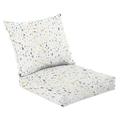 Outdoor Deep Seat Cushion Set 24 x 24 Terrazzo seamless pattern composed pieces granite quartz glass stone Deep Seat Back Cushion Fade Resistant Lounge Chair Sofa Cushion Patio Furniture Cushion