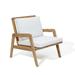 LuxenHome Outdoor Acacia Wood Armchairs with Cushions Set of 2