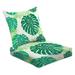 2-Piece Deep Seating Cushion Set Palm pattern Monstera leaves Tropical leaves seamless Outdoor Chair Solid Rectangle Patio Cushion Set