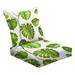 2-Piece Deep Seating Cushion Set Topical palm leaves white seamless pattern Outdoor Chair Solid Rectangle Patio Cushion Set