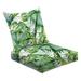 2-Piece Deep Seating Cushion Set Seamless watercolor tropical leaves dense jungle Hand tropic Outdoor Chair Solid Rectangle Patio Cushion Set
