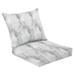 Outdoor Deep Seat Cushion Set 24 x 24 White Marble Texture Light Gradient Background Grey Marble Watercolor Deep Seat Back Cushion Fade Resistant Lounge Chair Sofa Cushion Patio Furniture Cushion