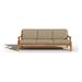 Adrien 87.25-inch Teak Deep Seating Outdoor Sofa with Fawn Cushion