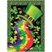 Happy St Patrick s Day Green Hat Shamrock Clovers Leaf Rainbow Double Sided Garden Yard Flag 12 x 18 Patrick Lucky Irish Leprechaun Gold Coin Decorative Garden Flag Banner for Outdoor Home Decor