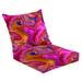 Outdoor Deep Seat Cushion Set 24 x 24 Seamless pattern liquid fluid marble texture art alcohol ink Colourful Deep Seat Back Cushion Fade Resistant Lounge Chair Sofa Cushion Patio Furniture Cushion