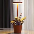 Cordless Table Lamp with Flower Basket Design 3-Levels Brightness Stepless Dimming Table Light Rechargeable Battery Powered LED Desk Lamp for Restaurant/Home/Patio
