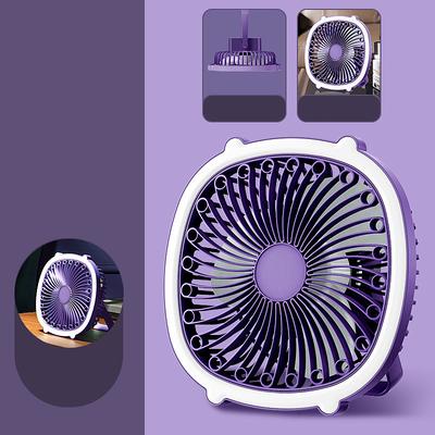 Mini Eight-Claw Clip Fan – USB Rechargeable Portable Luminous Fan, Hangable and Bendable Design with Three Wind Shields