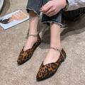 Women's Flats Slip-Ons Dress Shoes Sexy Shoes Comfort Shoes Daily Club Ribbon Tie Flat Heel Pointed Toe Fashion Casual Comfort Faux Suede PU Loafer Wine Leopard Black
