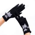 Tmosphere 1 Pair Autumn Winter Women Gloves Cartoon Thermal Windproof Touch Screen Outdoor Sports Warm Camping Hiking Cycling Mittens Blue