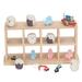 1: 12 Doll House Shelf Wood Resin 8 Grids Fine Appearance Doll House Storage Rack with Elephant Owl Boat Car Ornament