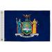 AGAS New York State Boat Flag 12x18 Inch - Double Sided Reverse Print Back200D Nyl - Brass Grommets Fade Proof Colors - State of New York Nautical Flag for Boat or Car