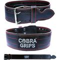 Weight Power Lifting Belt 4â€� Wide Cobra Grips Premium Genuine Leather Belt For Men & Women Adjustable Weightlifting Back Support