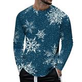 YUHAOTIN Men s V Neck T Shirts Mens Christmas Funny Long Sleeve T Shirt Fashion Simple Leisure Digital 3D Printing T Shirt Men s T-Shirts Cotton Blend Mens Graphic T-Shirts Vintage Baseball