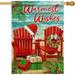 Warmest Wishes Christmas Red Chair Tropical rative Burlap Gard Flag Xmas Coastal Beach Home Yard Outdoor r 12x18in