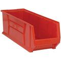 quantum qus973 plastic storage stacking hulk container 30-inch by 11-inch by 10-inch red case of 4