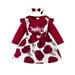 Newborn Infant Girl Fall Clothes Ruffle Long Sleeve Letter Print Floral Romper Tops Bow Suspender Skirt Overall Dress Headband Set