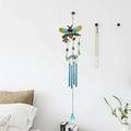Dinmmgg Creative Garden Hanging Decor Wind Chimes with Diamond Glass Painting Bell Tubes 1Pc Christmas Clear Lights Garland Chandelier Ornament Penguin Swing Car Ornament Centerpieces for Wedding